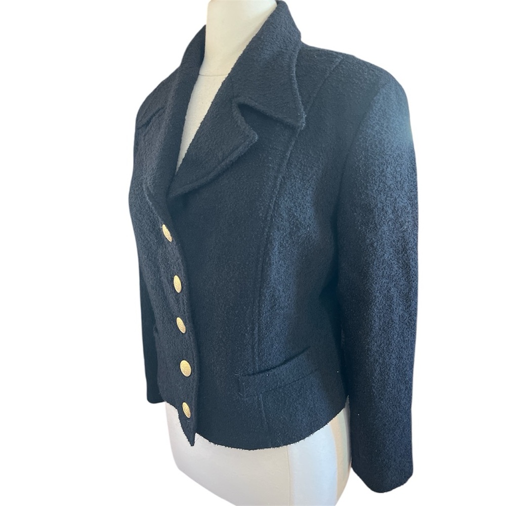 The Limited Vintage Black Boucle Wool Blazer with Gold/Brass Buttons Size Medium - Picture 5 of 7